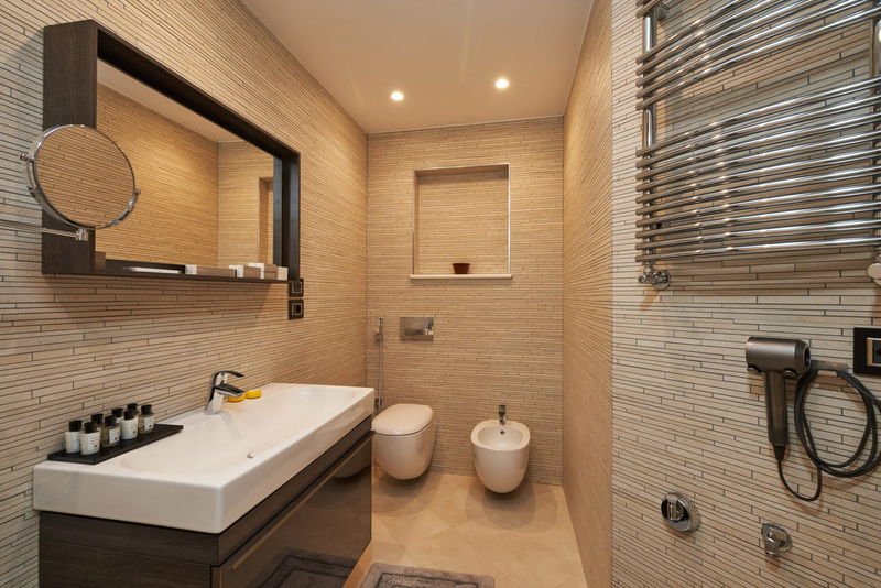 The first of two bathrooms in the Deluxe Suite